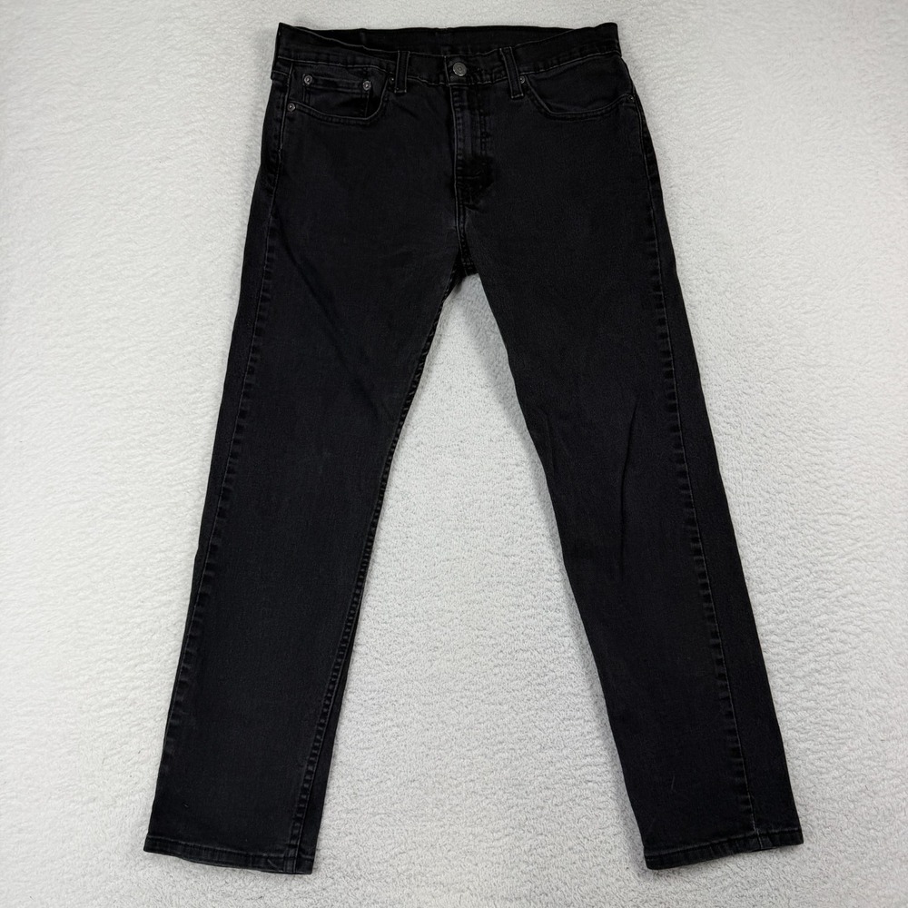 Levis 502 Jeans Mens 32x30 (32x28) Black Taper Fit Stretch Denim Waterless